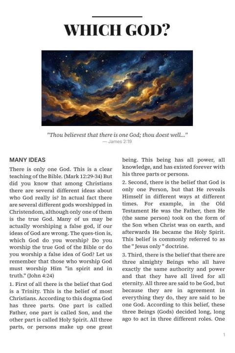 Cover of the tract Which God?
