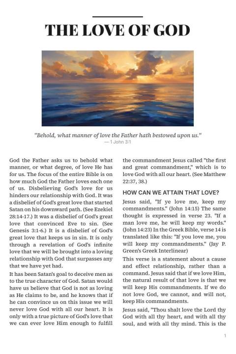 Cover of the tract The Love of God