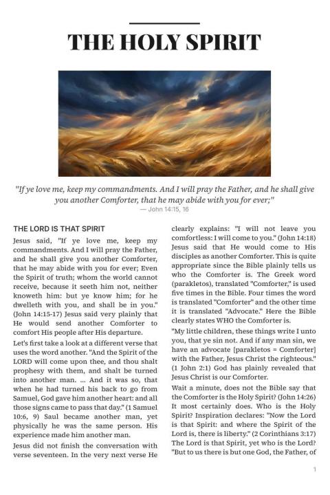 Cover of the tract The Holy Spirit